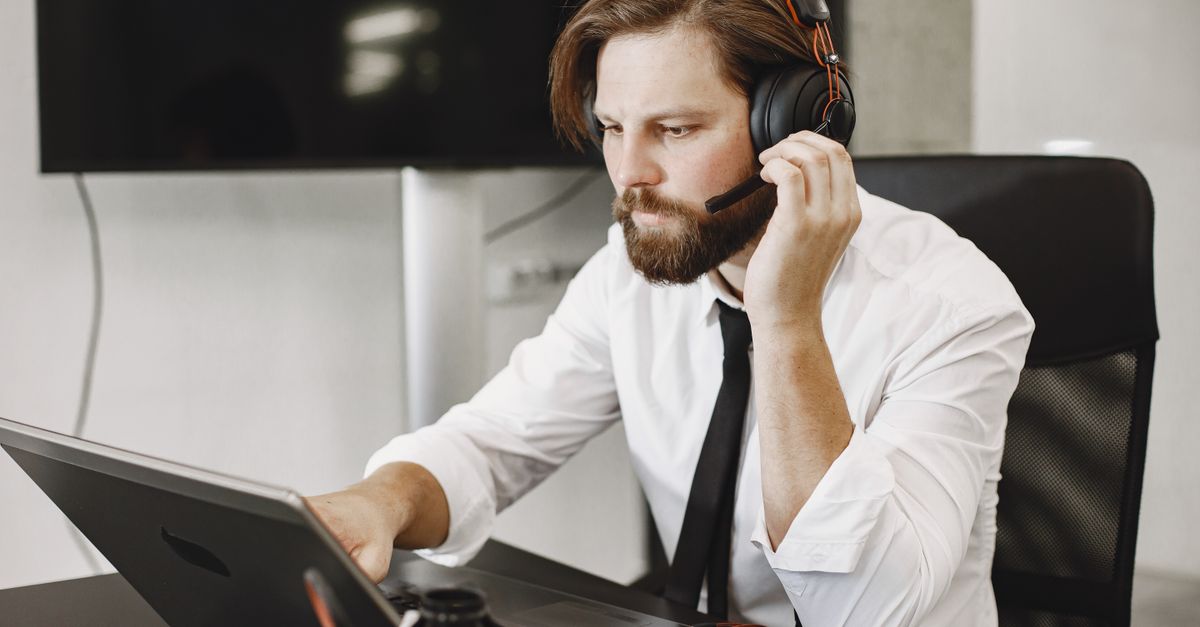 tired businessman video call